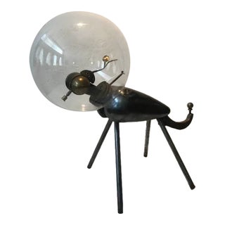 1980s Utilitarian Folk Art Steel Sculpture in Acrylic Bubble For Sale