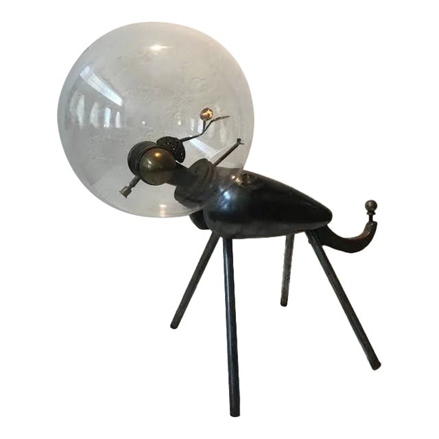 1980s Utilitarian Folk Art Steel Sculpture in Acrylic Bubble For Sale