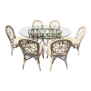 Palm Beach Regency Rattan Dining Set With Six Chairs