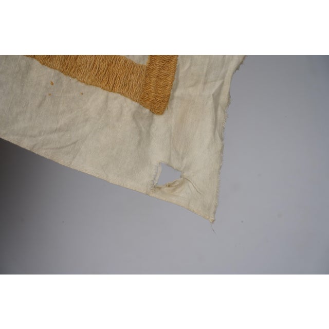 Uzbek Suzani Textile, Square Red and Camel Table Cover in Red Tones 4'2'' X 4'9'' For Sale - Image 12 of 16