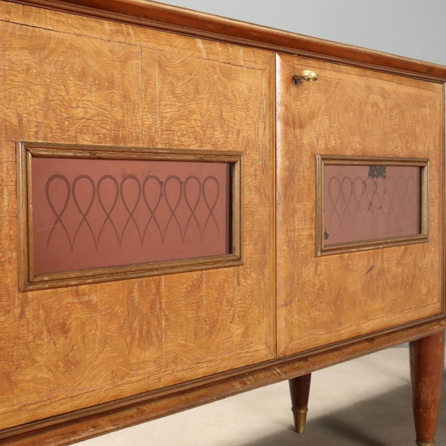 Vintage Sideboard in Burl Wood, 1950s For Sale - Image 4 of 11