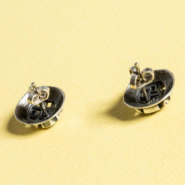 Mid-Century Silver Earrings by Liisa Vitali, 1970s, Set of 2 For Sale - Image 4 of 6