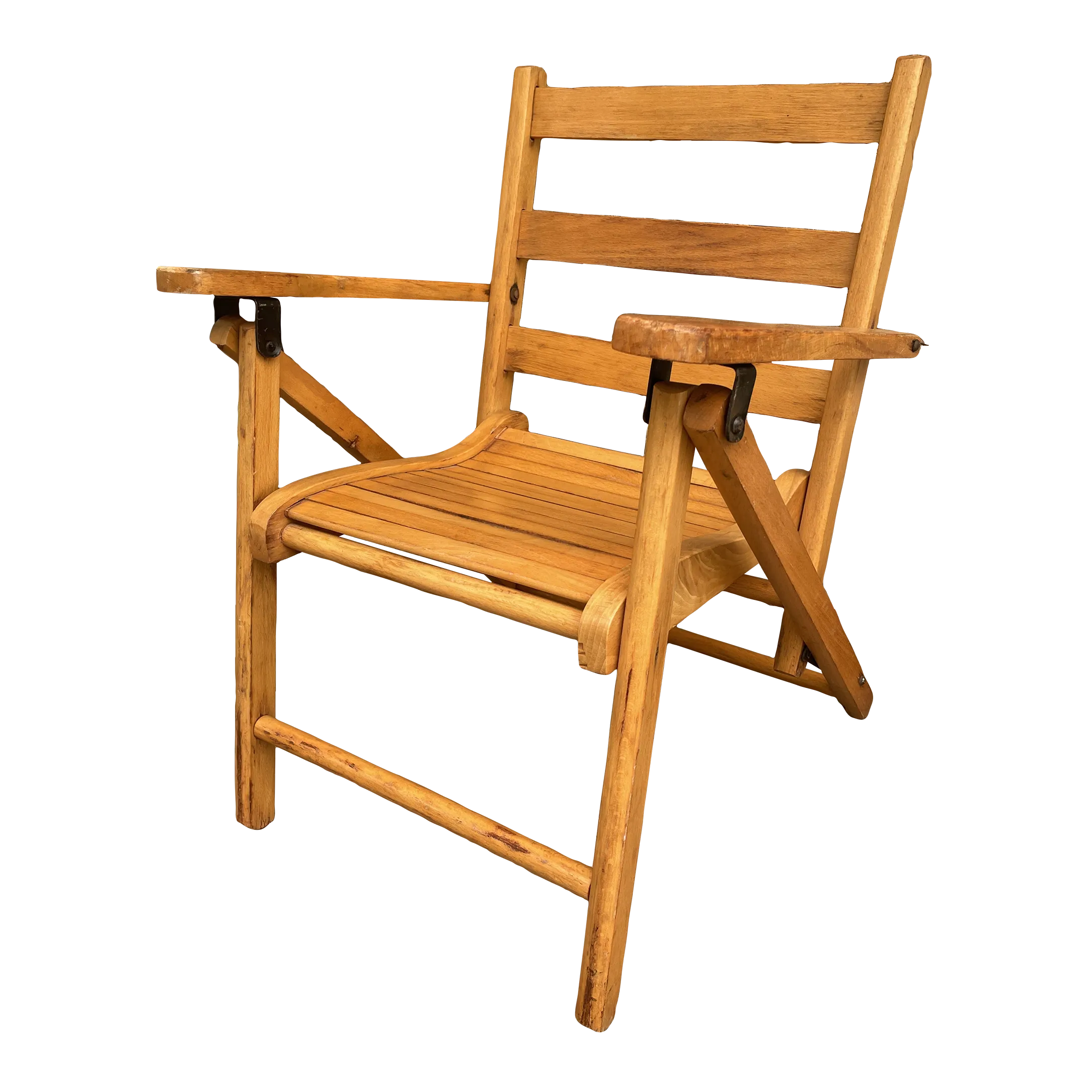 1950's Vintage Child's Wooden Folding Chair MCM | Chairish