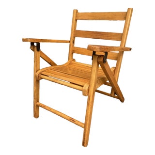 Mid Century Child’s Wood Folding Chair For Sale