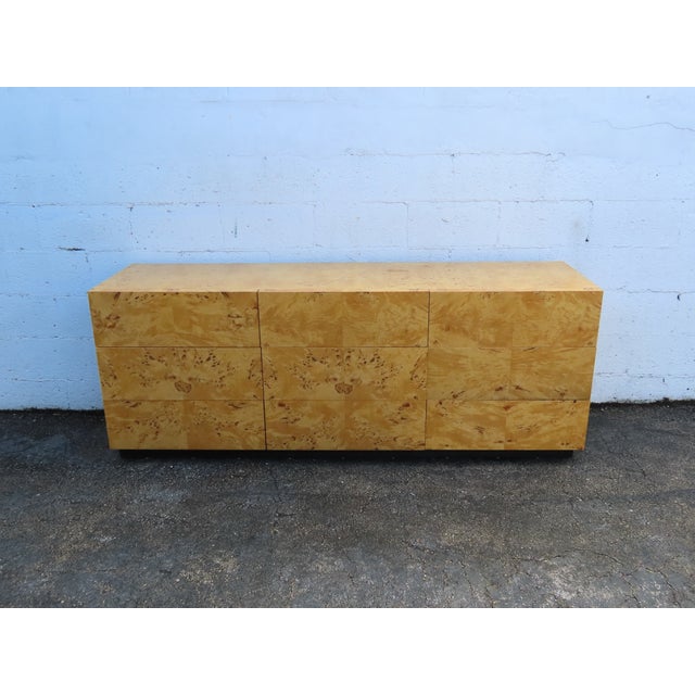 Mid Century Modern Hollywood Regency Burlwood Dresser 6383 For Sale - Image 11 of 18