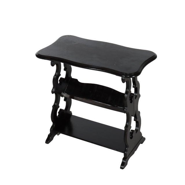 Antique Ebonized Cherry Cut Out Side Table C1900 Measures - 24 3/8" x 25 1/8" x 14 1/4" An antique side table from circa...