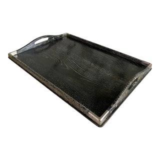 Ebonized Wood Campaign Tray For Sale