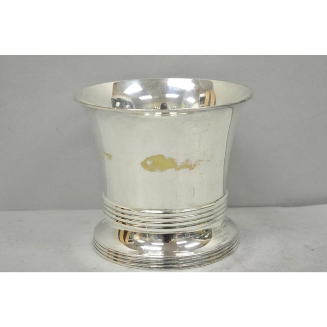 Silver Vintage English Regency Soldered Silver Plated Fluted Champagne Chiller Bucket For Sale - Image 8 of 12