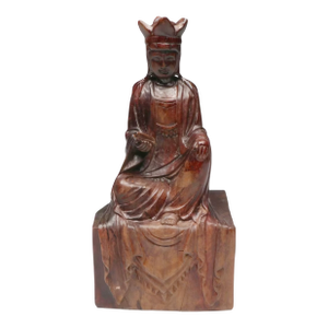 Antique Qing Dynasty Guan Yin Rosewood Carved Sculpture