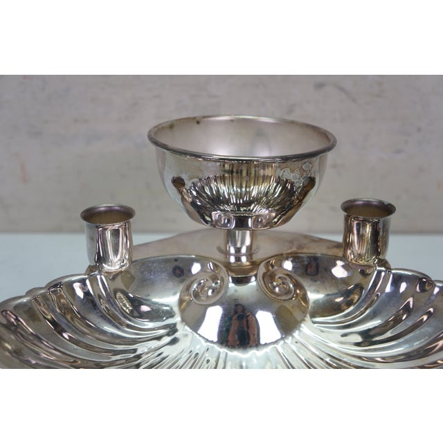 Vintage Silver Plated Seafood Scallop Shrimp Clam Shell Cocktail Serving Platter For Sale - Image 11 of 15