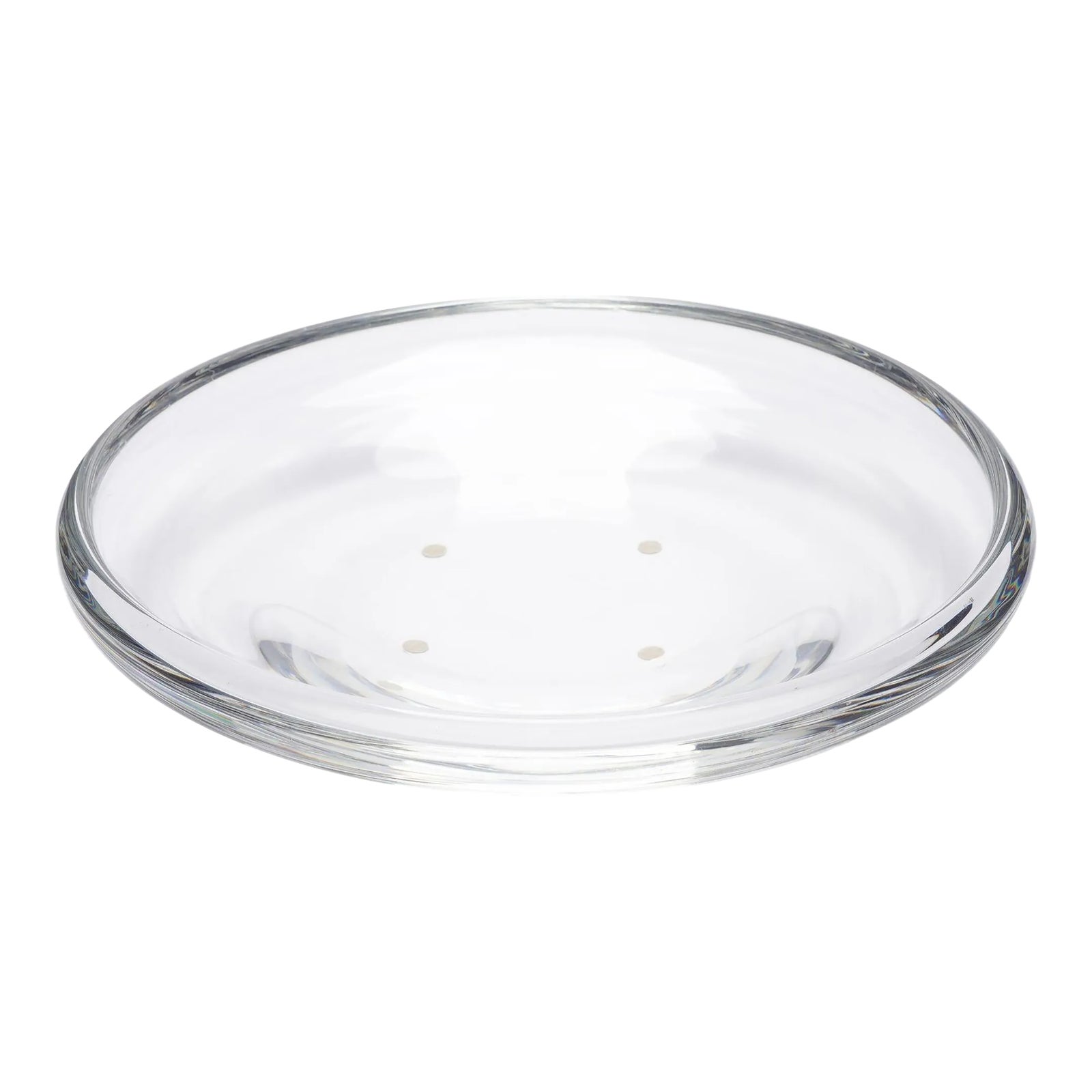Shallow Blown Glass Center Bowl With Inverted Scroll Rim by Steuben, C ...