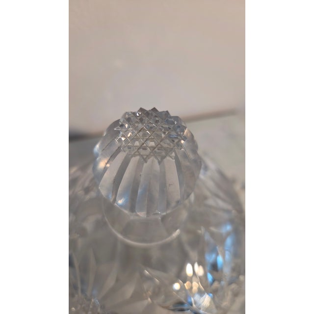 Vintage Imperial Glass Cosmos-Pattern Crystal Covered Butter Dish For Sale - Image 11 of 16