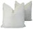 Boho Chic Ultra Bone White Crocodile Velvet Feather/Down Pillows 24" Square - Pair For Sale