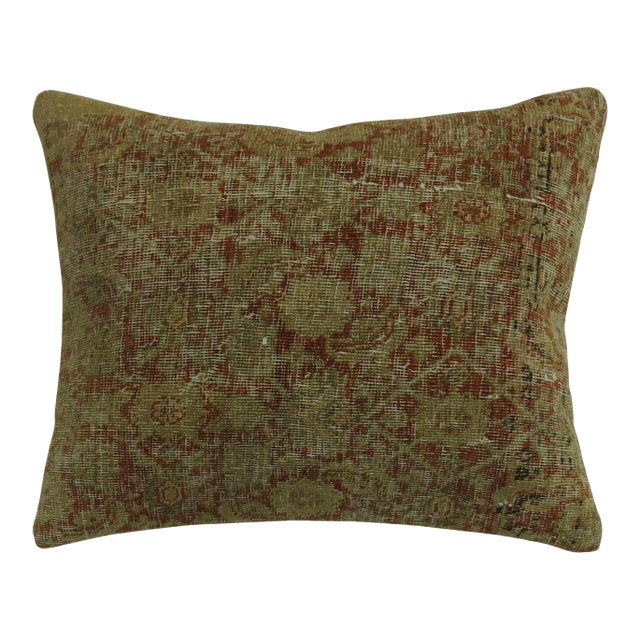 Antique Tabriz Rug Pillow For Sale