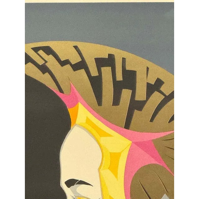 Masquerade #2, Large Modern Artist Proof Lithograph Portrait by Leal For Sale In Los Angeles - Image 6 of 8