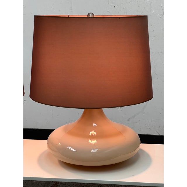 Crate & Barrel Mid Century Glass Table Lamps, Pair For Sale In San Francisco - Image 6 of 12