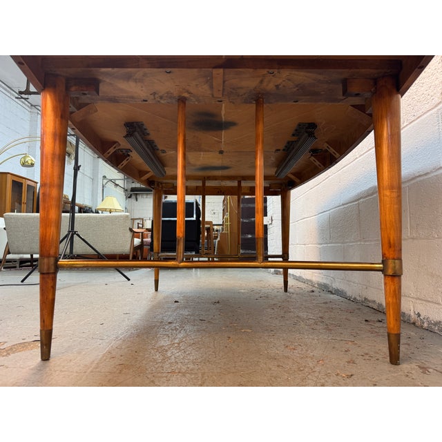 "Forward Trend Collection" Expanding Dining Table Attributed to Johnson Furniture For Sale In New York - Image 6 of 18