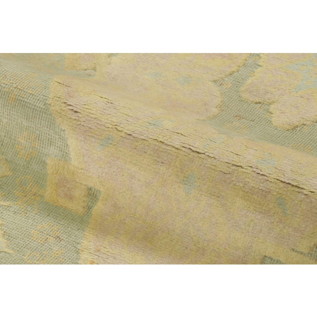 Ivory Antique 20th Century Turkish Hereke Rug in Soft Pastel Medallions - Rug & Kilim For Sale - Image 8 of 9