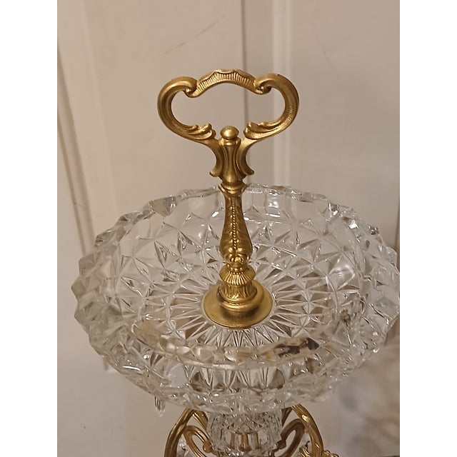 This gorgeous piece from mid century is made of high quality Oberglas Austria Criystal, with bright 2" and 3" teardrop...