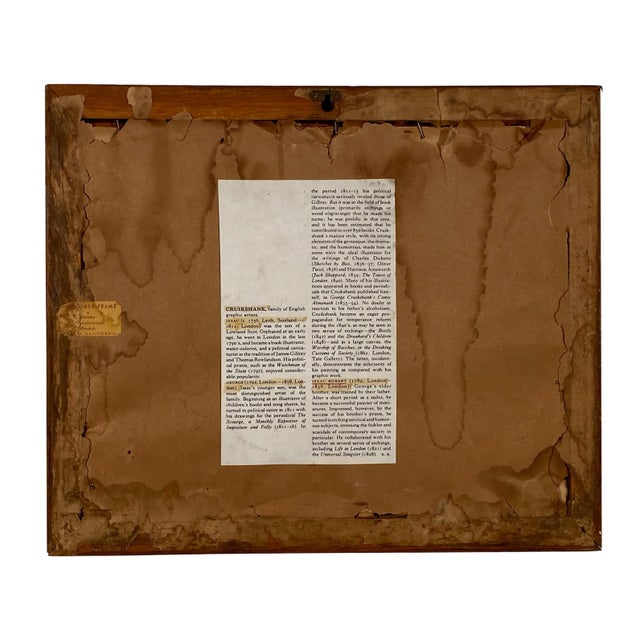 Beige Early 19th Century Cruikshank Figurative Colored Etchings, Framed - a Pair For Sale - Image 8 of 10
