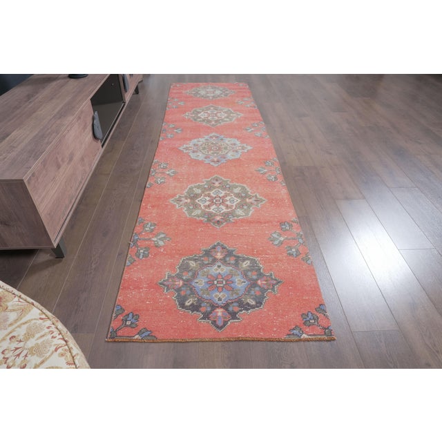 1970 Vintage Handmade Wool Runner Rug For Sale In San Francisco - Image 6 of 12