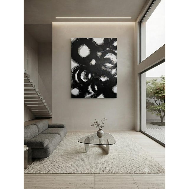 Oversized, authentic mixed-media abstract work from the mid-1980s. Titled "Trap 17" and created by artist Cat Conner in...