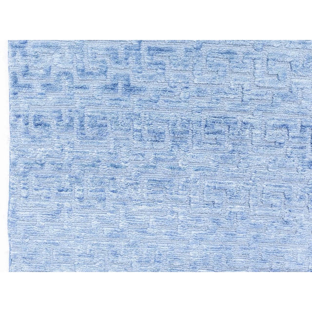 Modern Contemporary Blue Silk Fragment Runner by Doris Leslie Blau For Sale - Image 3 of 8