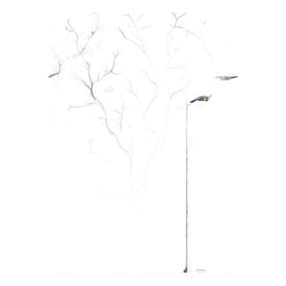 Chinoiserie Hand Painted Floral Mural Wallpaper - 3 Panels For Sale