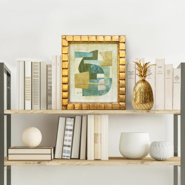 This is a new paper collage made from painted and vintage paper, layered onto a hardboard panel in beautiful celadon...