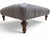 Vintage Chesterfield Style Tufted Gray Leather Ottoman For Sale - Image 9 of 9
