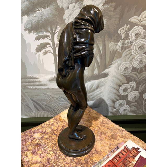 19th Century 19th Century Patinated Bronze Figure of a Young Woman by Houdon For Sale - Image 5 of 12