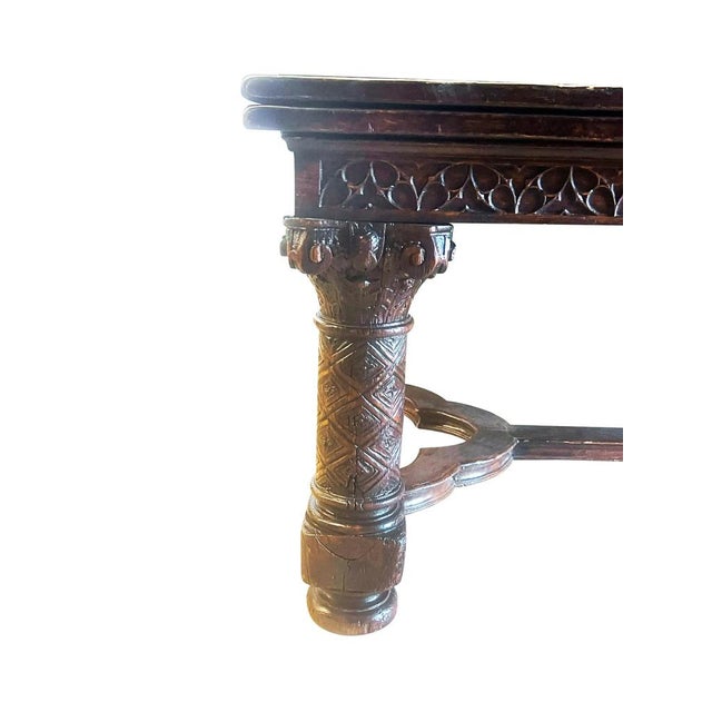 Gothic Revival Oak Draw Leaf Dining Table For Sale - Image 15 of 16