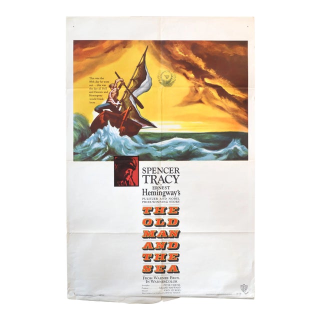 1958 American Movie Poster, the Old Man and the Sea For Sale