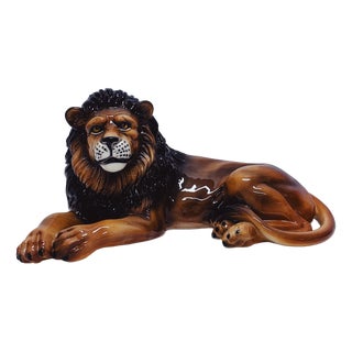 Ceramic Lion Statue from Ceramiche Boxer For Sale