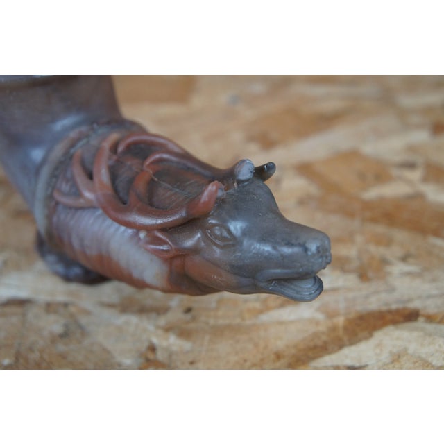 Vintage Cast Resin Elk Ram Eagle Goblet Cups Libation Vessel Rhyton Drinking Horn- Set of 13 For Sale - Image 6 of 10