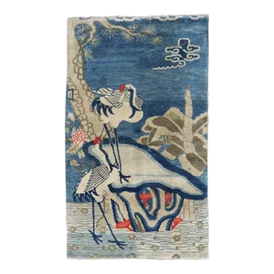 Blue Tibetan Antique Rug, 3 X 5'1''