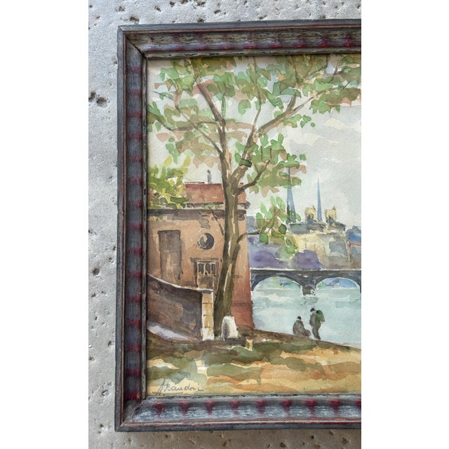 Early 20th Century Paris View of the Seine, Signed by the Artist. For Sale In Palm Springs - Image 6 of 10
