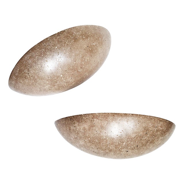 Postmodern Half-Moon Concrete Wall-Lights, 1980s, Set of 2 For Sale