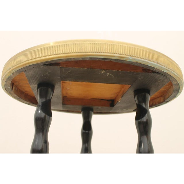 Art Deco Wood and Brass Round Side Table, Bohemia, 1930s For Sale - Image 15 of 18