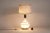 Metal White Glass Lamp with Brown and Yellow Spiral Decor, 1970s For Sale - Image 7 of 8