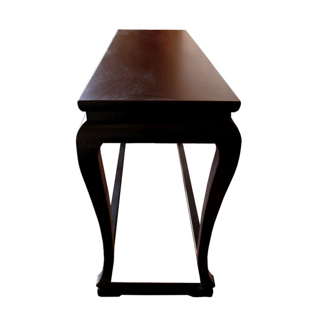 Black Plywood Cabriole Console Table For Sale - Image 4 of 6