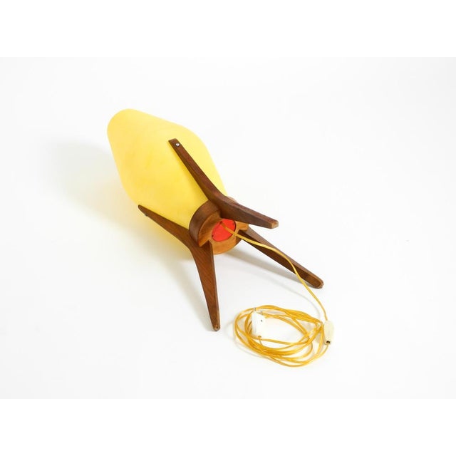 Mid-Century Modern Tripod Wooden Table Lamp with Plastic Shade by Regina Leuchtvase, 1950s For Sale - Image 15 of 18