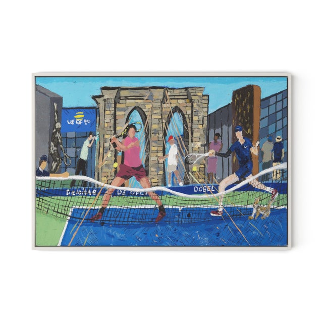 Shaun Ellison Alcaraz and Sinner Conquer New York by Shaun Ellison in Whitewashed Frame, Medium Art Print For Sale - Image 4 of 4