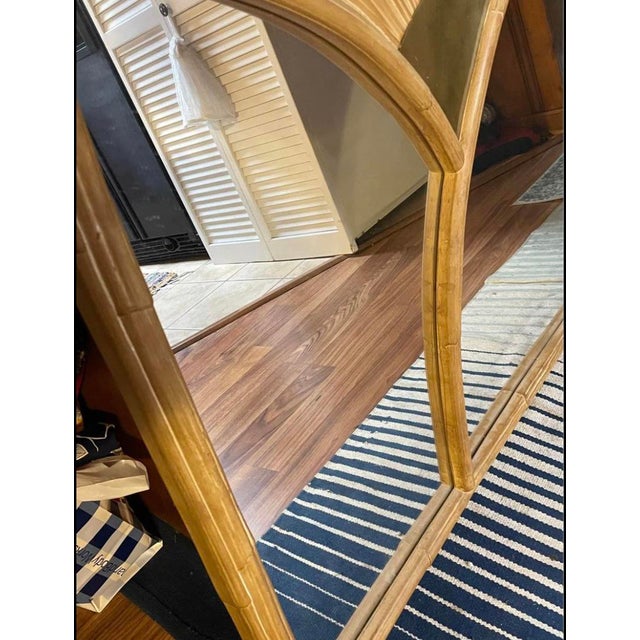 Mid-Century Modern 1970's Chapman Manufacturing Company Bamboo Mirror For Sale - Image 3 of 7