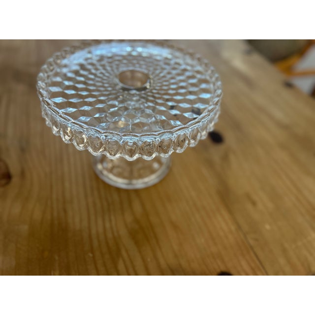 Mid-Century Modern Vintage Fostoria American Pattern Cake Stand For Sale - Image 3 of 6