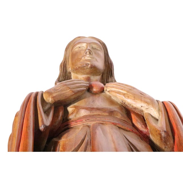 Vintage Carved Wood Jesus Dated '69 For Sale - Image 4 of 16