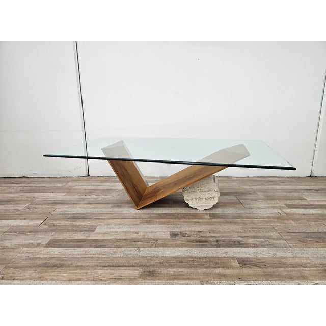 Valentino Coffee Table in Glass, Wood and Travertine by Cattelan Italia, 1990 For Sale - Image 13 of 13
