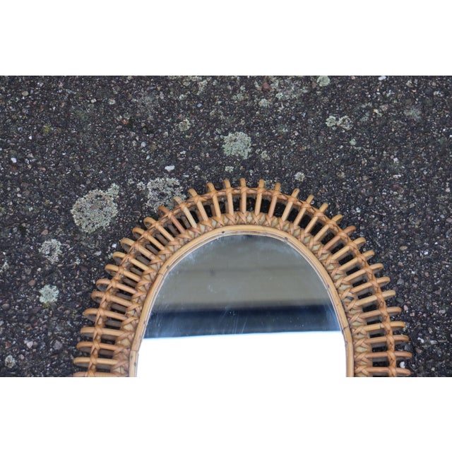 1950s Rattan Mirrors attributed to Franco Albini, Italy, 1950s-1960s, Set of 2 For Sale - Image 5 of 9
