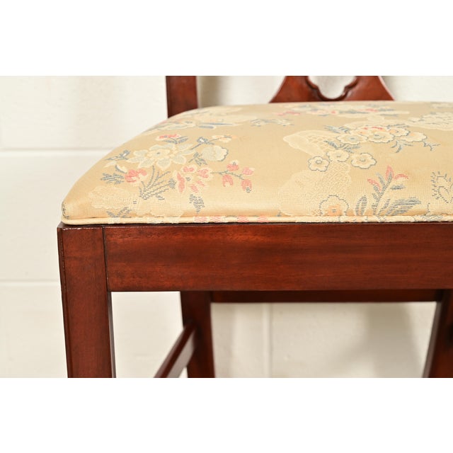 Brown Baker Furniture Georgian Carved Mahogany Dining Chairs, Set of Four For Sale - Image 8 of 14