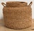 Large vintage woven seagrass basket with handles. Top opening measures 10"dia. Age wear.